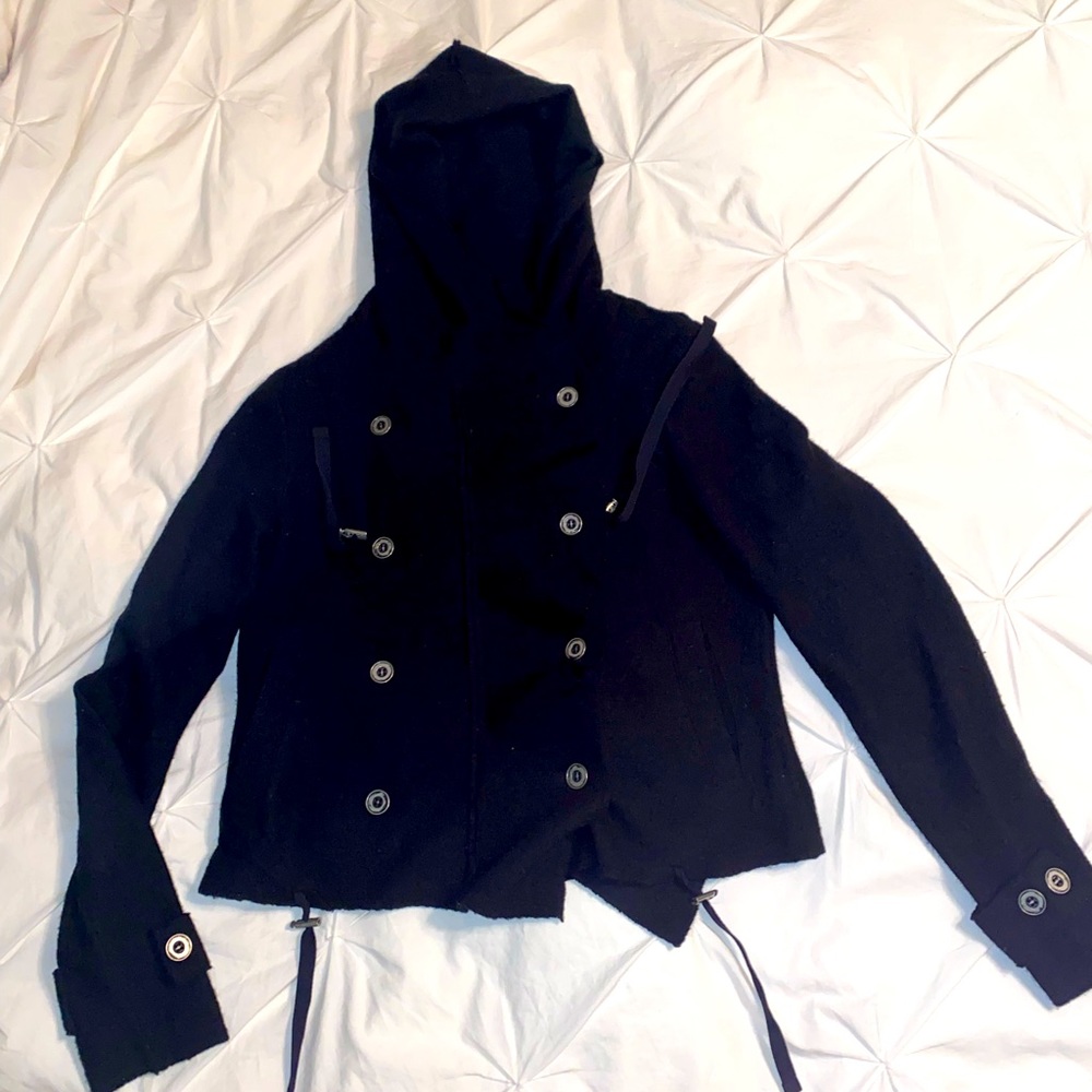 FREE PEOPLE hooded cardigan Size S Black